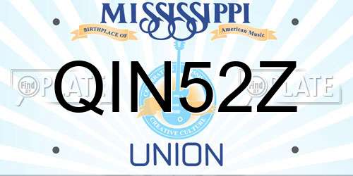 QIN52Z Mississippi License Plate