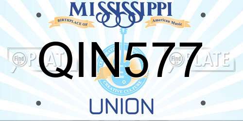 QIN577 Mississippi License Plate
