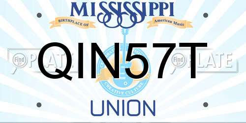 QIN57T Mississippi License Plate