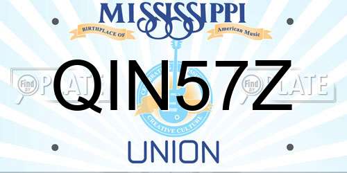 QIN57Z Mississippi License Plate