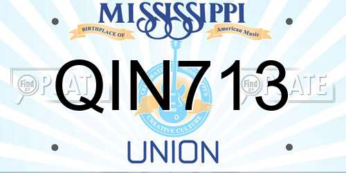 QIN713 Mississippi License Plate