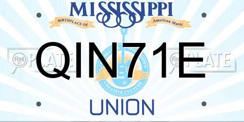 QIN71E Mississippi License Plate