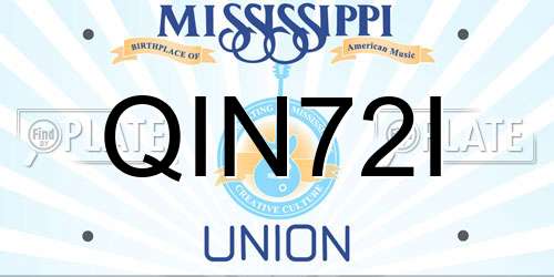 QIN72I Mississippi License Plate