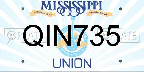 QIN735 Mississippi License Plate