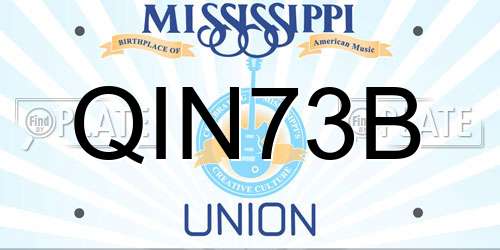QIN73B Mississippi License Plate