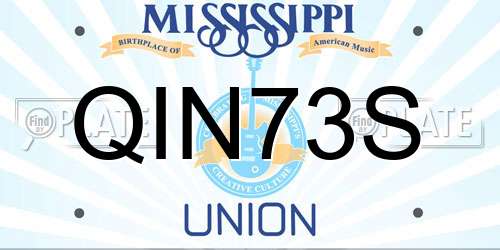 QIN73S Mississippi License Plate