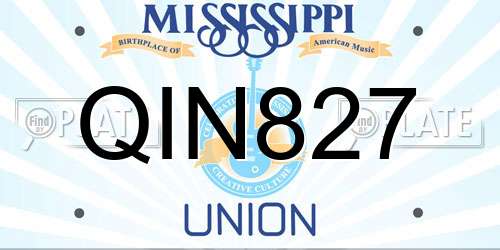 QIN827 Mississippi License Plate