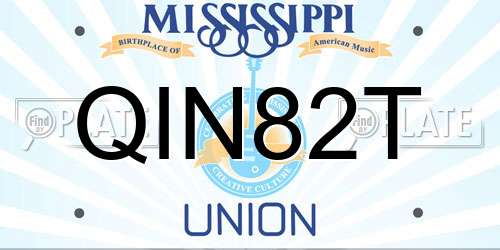 QIN82T Mississippi License Plate