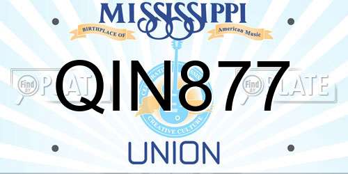 QIN877 Mississippi License Plate