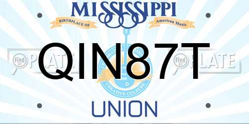 QIN87T Mississippi License Plate