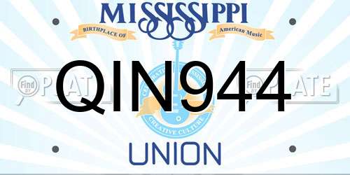 QIN944 Mississippi License Plate