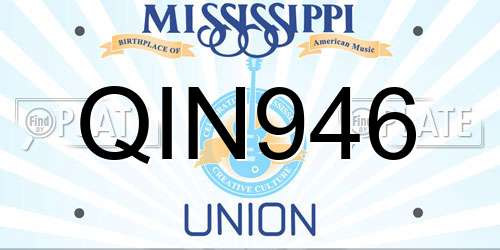 QIN946 Mississippi License Plate