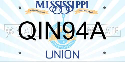QIN94A Mississippi License Plate