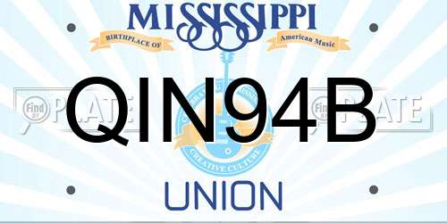QIN94B Mississippi License Plate