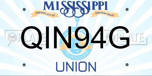 QIN94G Mississippi License Plate