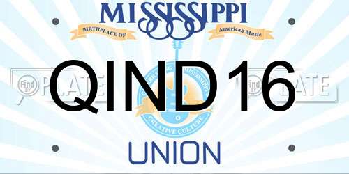 QIND16 Mississippi License Plate