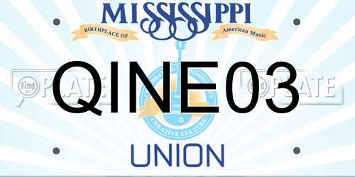 QINE03 Mississippi License Plate
