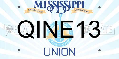 QINE13 Mississippi License Plate