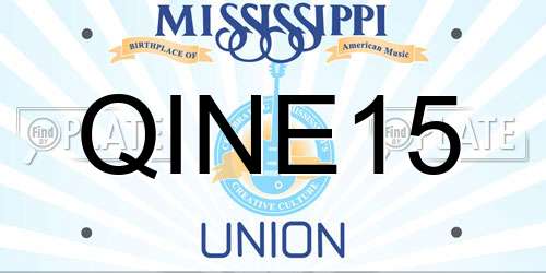 QINE15 Mississippi License Plate