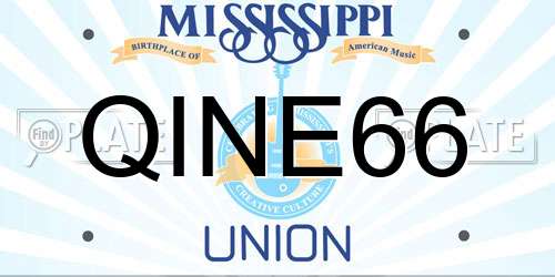 QINE66 Mississippi License Plate