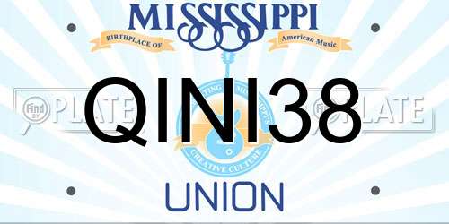 QINI38 Mississippi License Plate