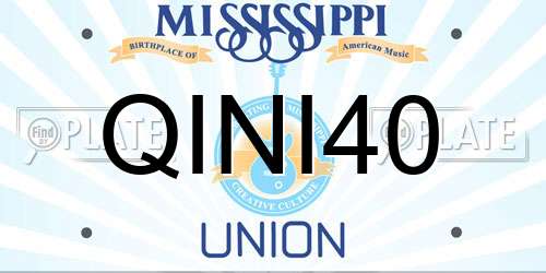 QINI40 Mississippi License Plate