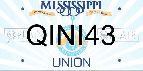 QINI43 Mississippi License Plate