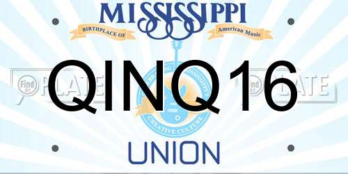QINQ16 Mississippi License Plate