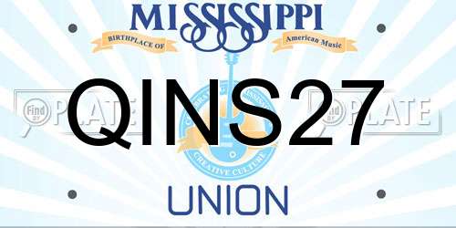 QINS27 Mississippi License Plate