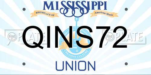 QINS72 Mississippi License Plate