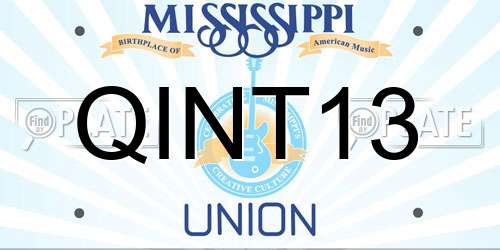 QINT13 Mississippi License Plate