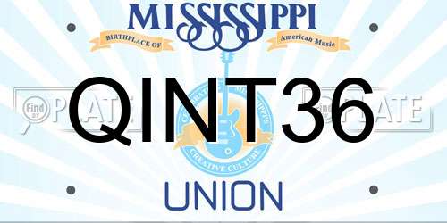 QINT36 Mississippi License Plate