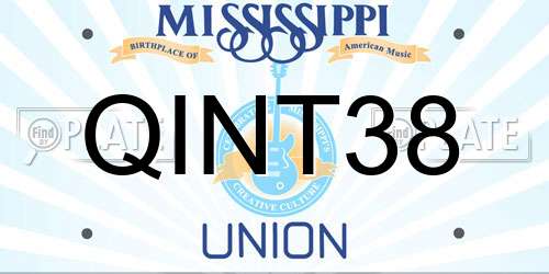 QINT38 Mississippi License Plate