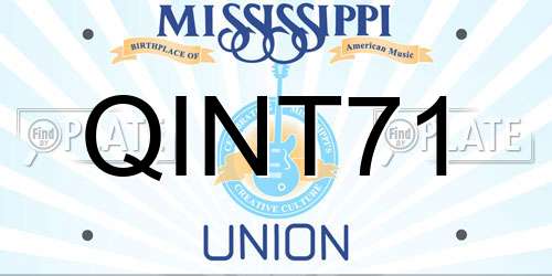 QINT71 Mississippi License Plate
