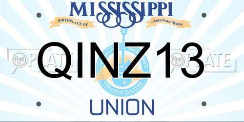 QINZ13 Mississippi License Plate