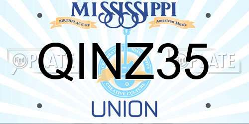 QINZ35 Mississippi License Plate