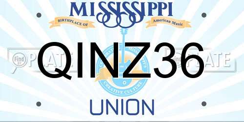 QINZ36 Mississippi License Plate