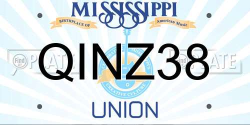 QINZ38 Mississippi License Plate