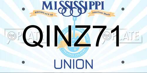 QINZ71 Mississippi License Plate