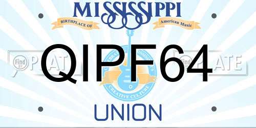 QIPF64 Mississippi License Plate