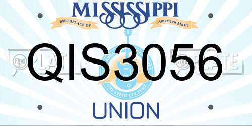 QIS3056 Mississippi License Plate