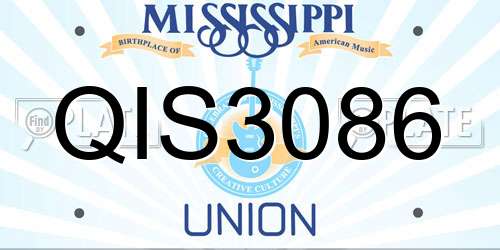 QIS3086 Mississippi License Plate