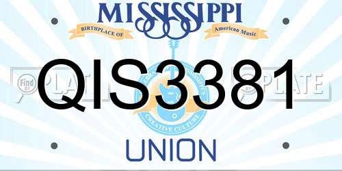 QIS3381 Mississippi License Plate