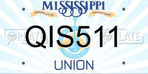 QIS511 Mississippi License Plate