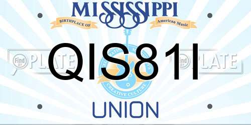 QIS81I Mississippi License Plate