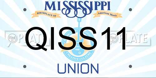 QISS11 Mississippi License Plate