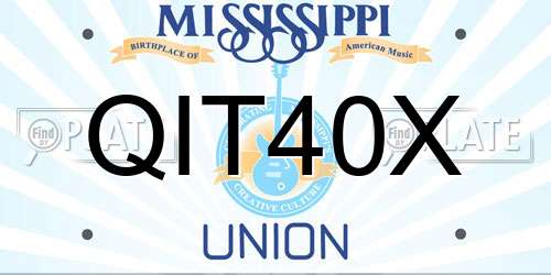 QIT40X Mississippi License Plate