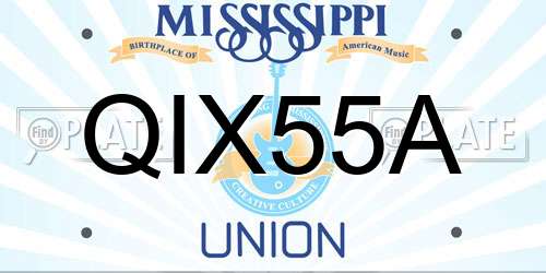 QIX55A Mississippi License Plate