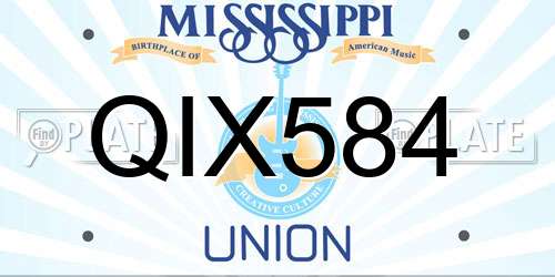 QIX584 Mississippi License Plate