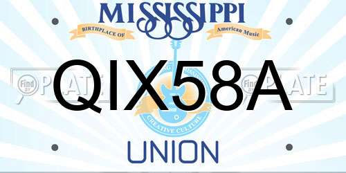 QIX58A Mississippi License Plate